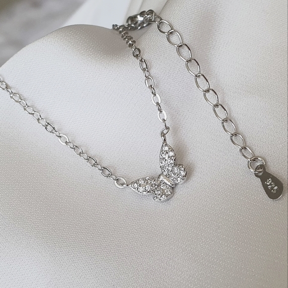 Pretty Silver Butterfly Necklace - Picture 4 of 4